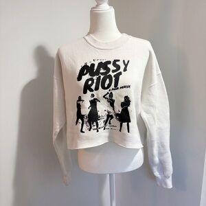 Rare P Riot Punk Band Merch Vintage Lee Heavyweight Cotton Blend Sweatshirt